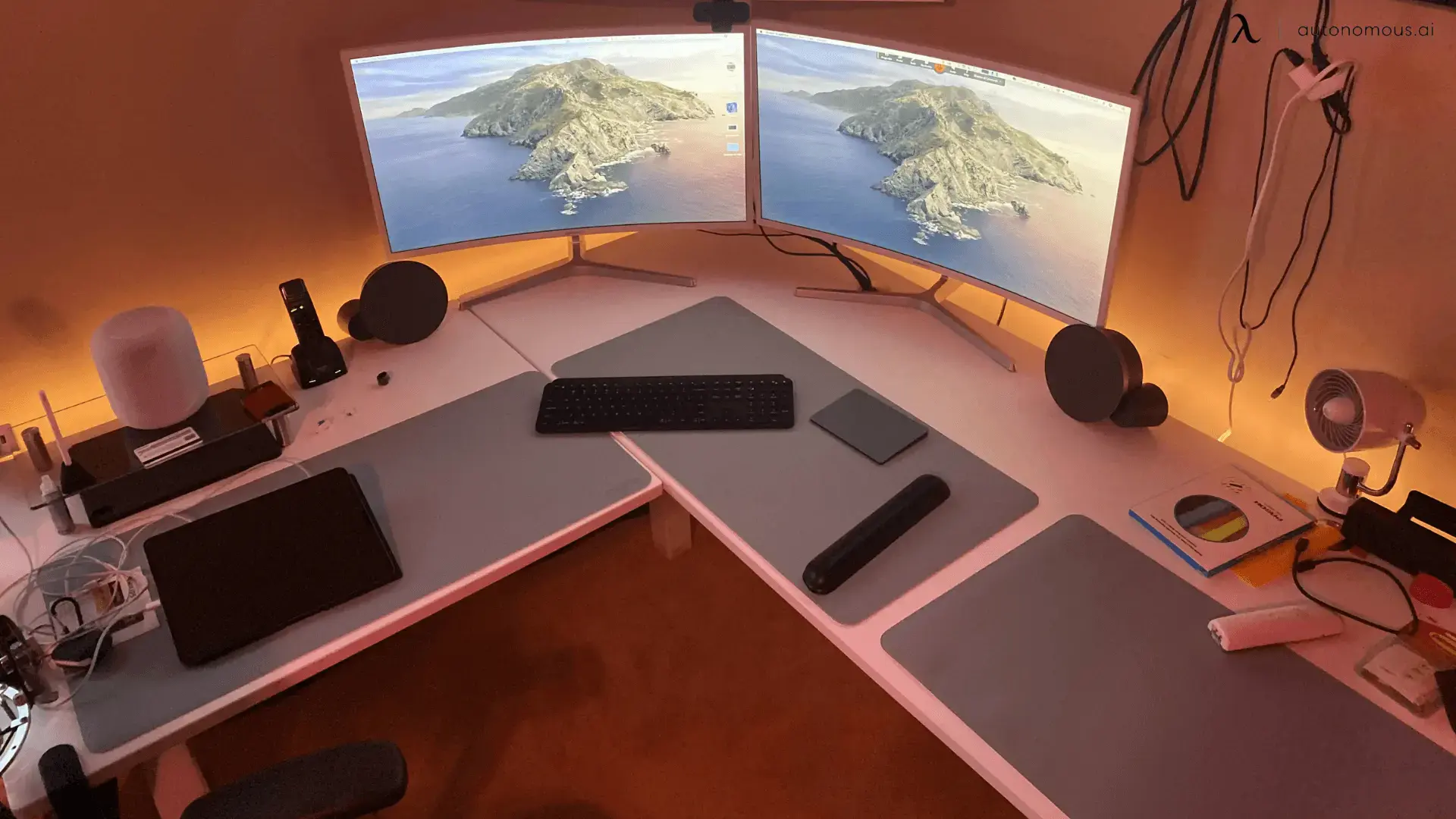 L-shaped desk size comparison