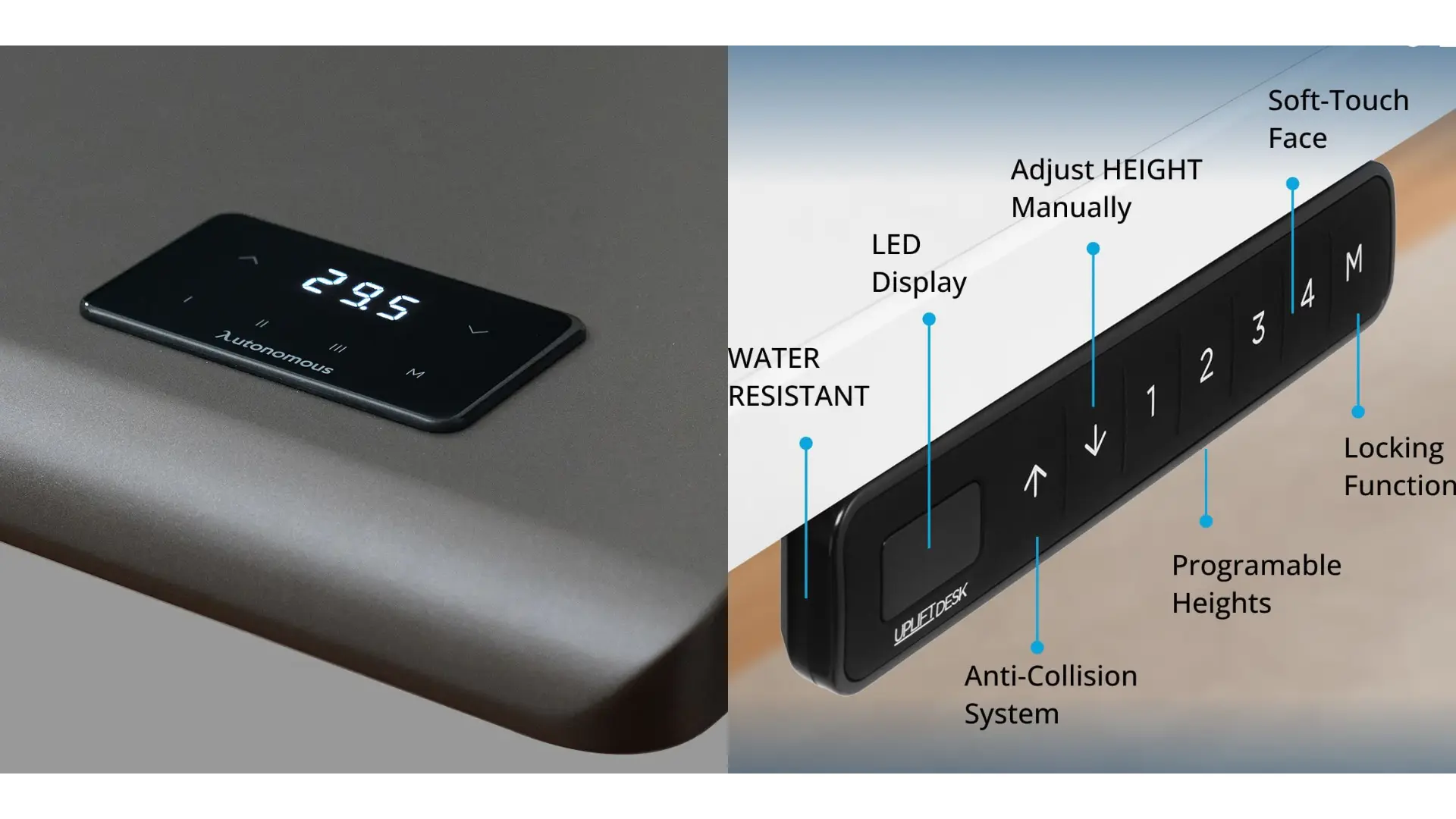 Both standing desks give you touch controls, memory presets, and adjustable anti-collision