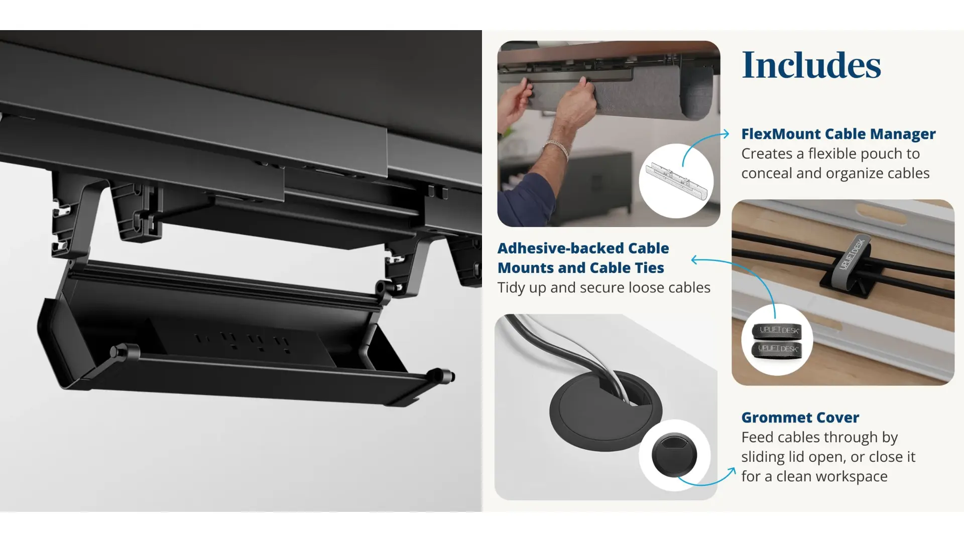 The Autonomous Desk Pro includes more cable management out of the box