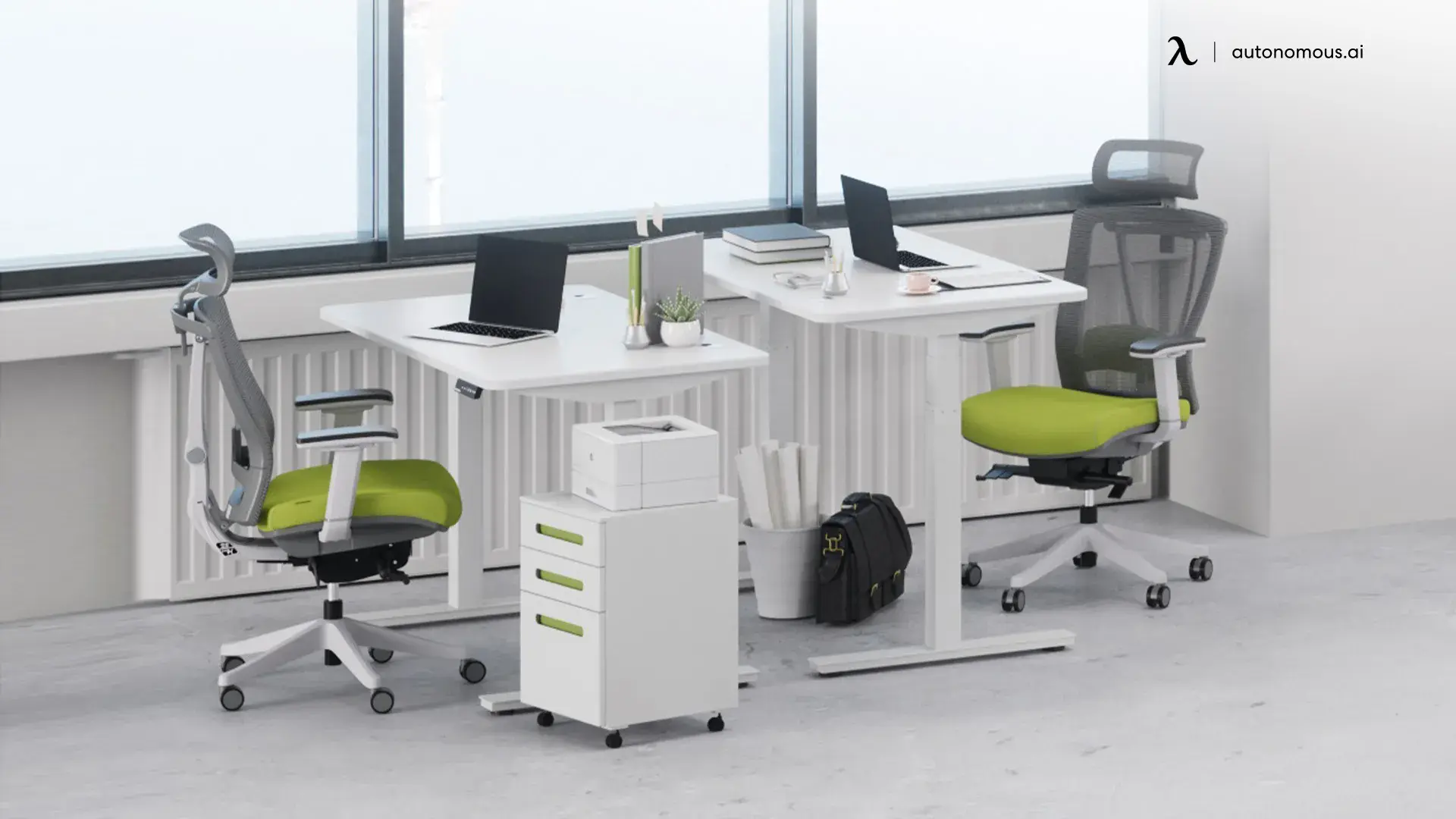 Add Cabinets at Either End of Your Desk