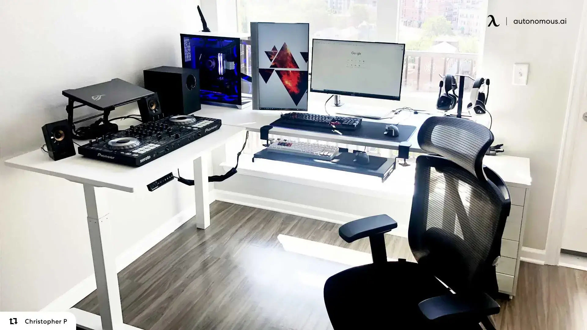 Desk side-on to the window