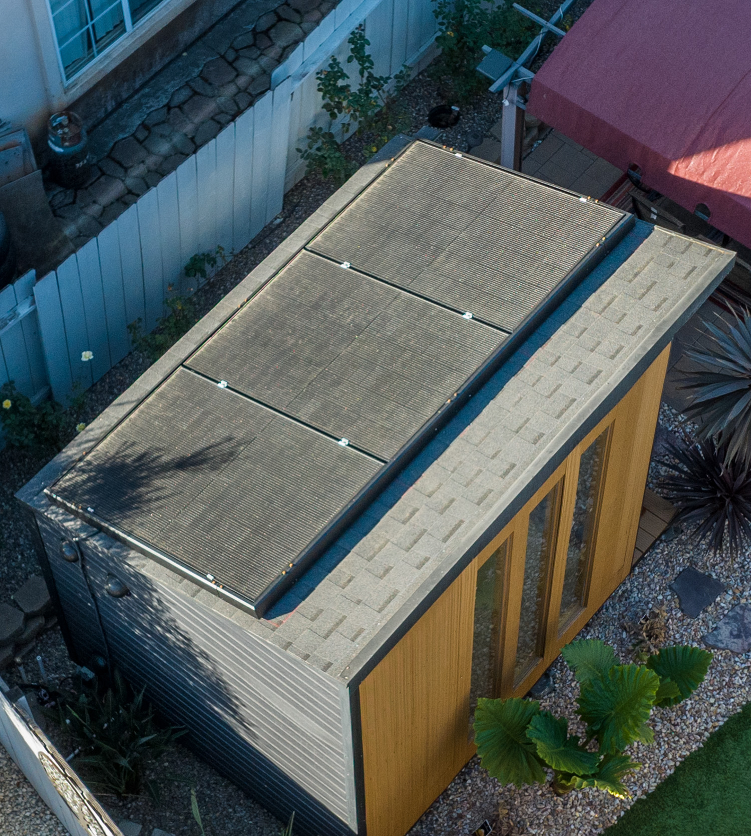 Solar panels on the WorkPod roof