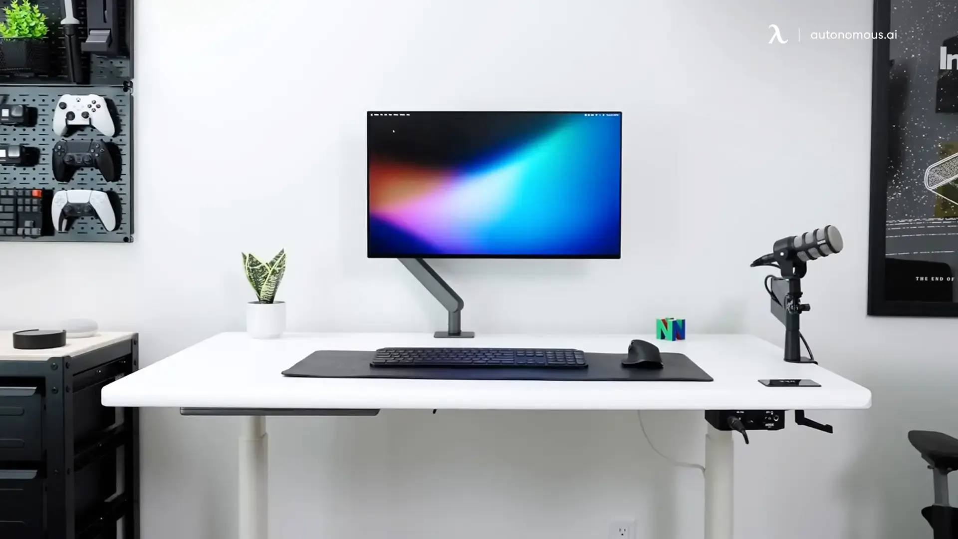 A creator's single-monitor desk