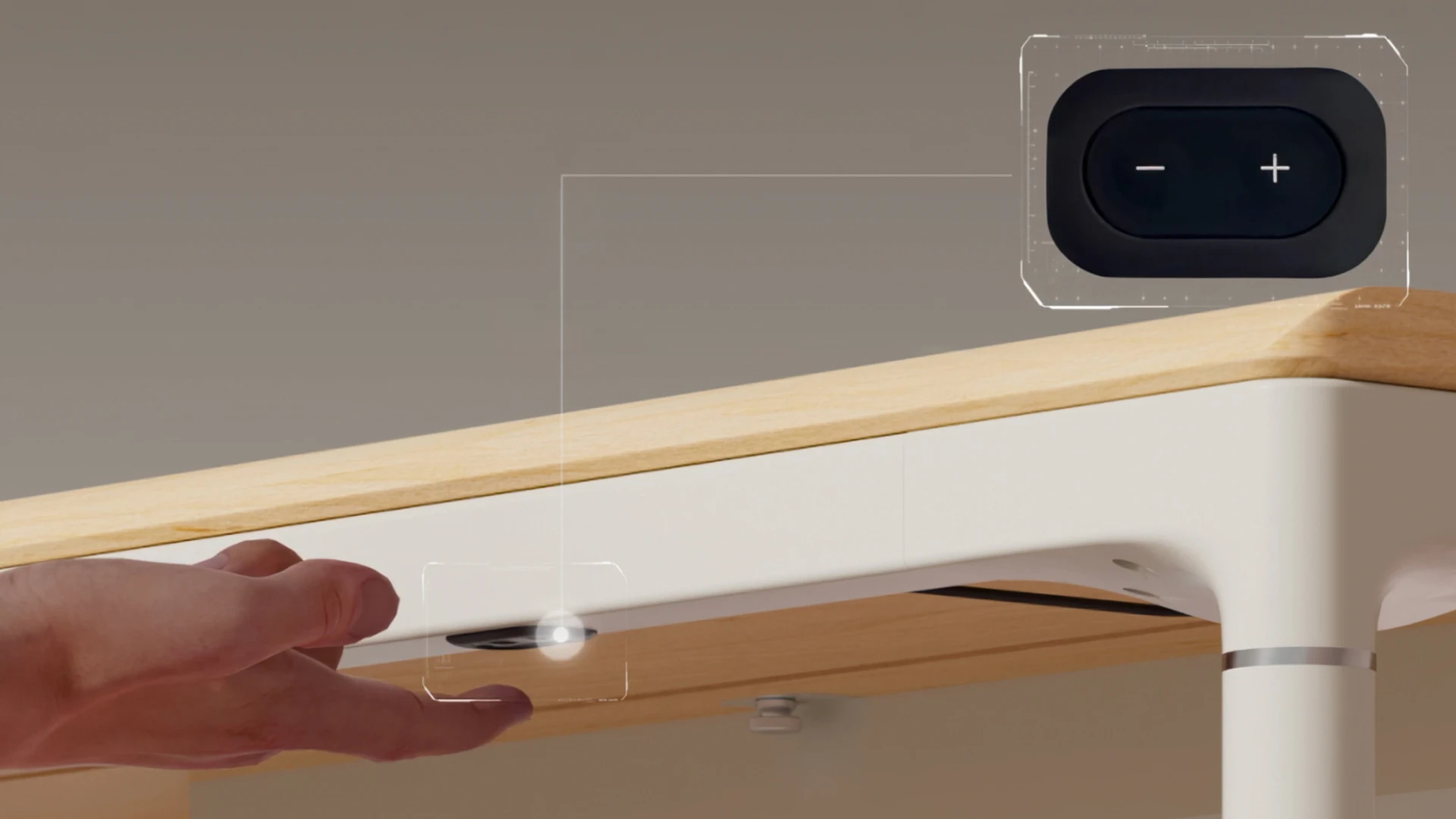 Hidden button under the frame