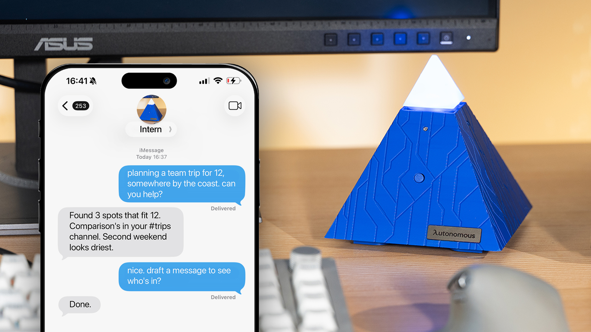 Intern chatting in iMessage