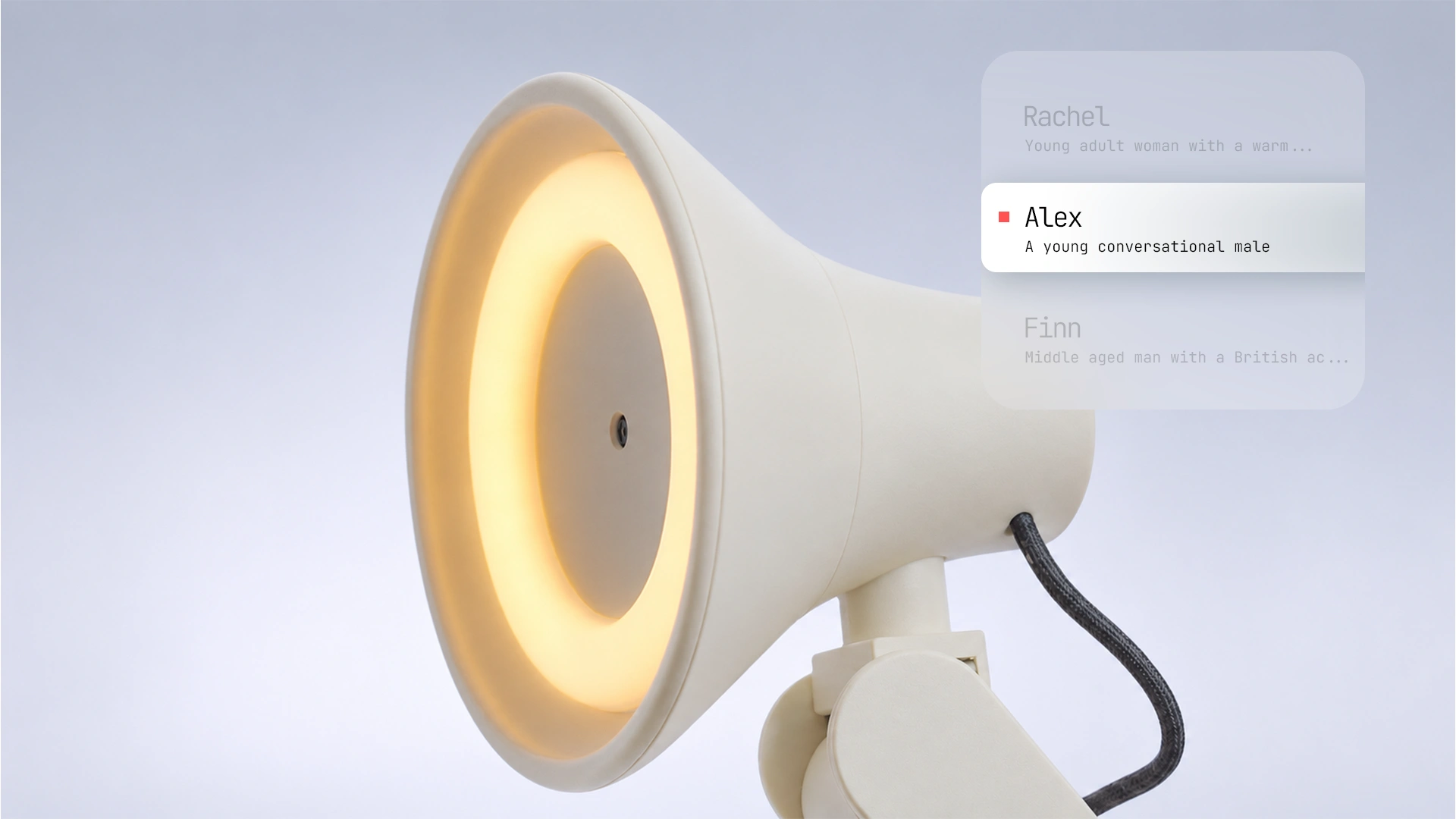 Close view of Lamp’s illuminated head
