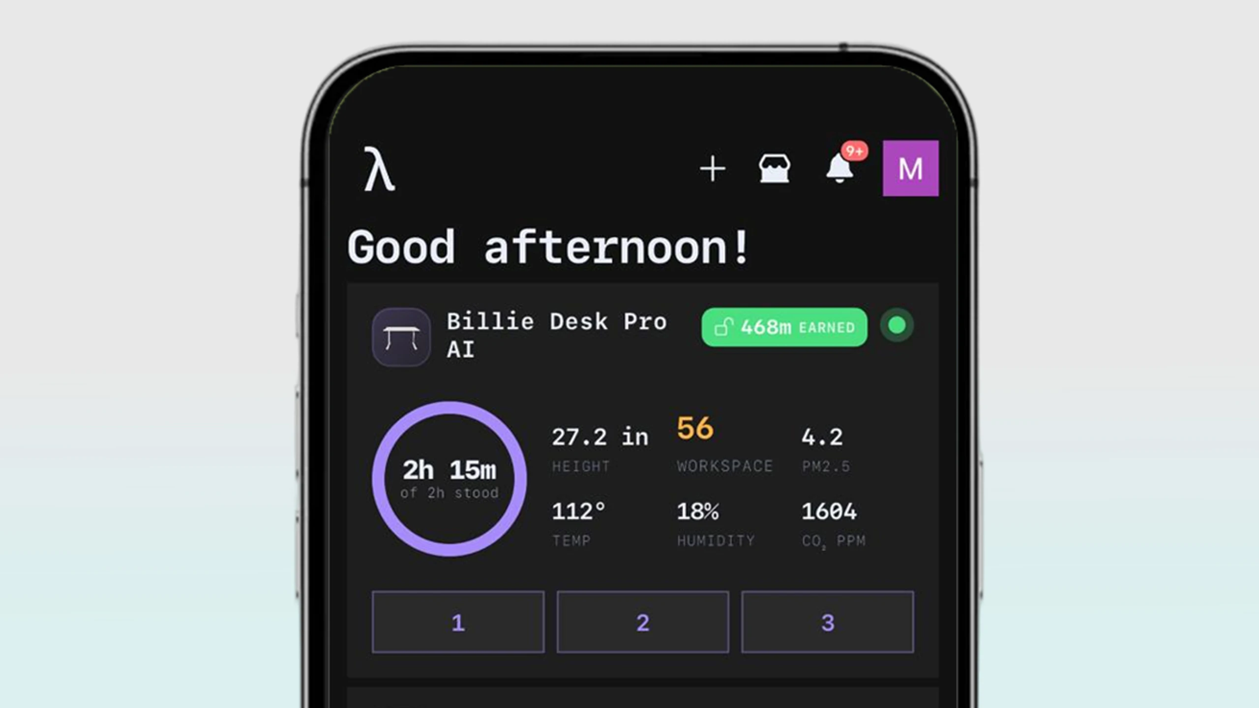 Desk Pro AI pushes a note when a line is crossed.