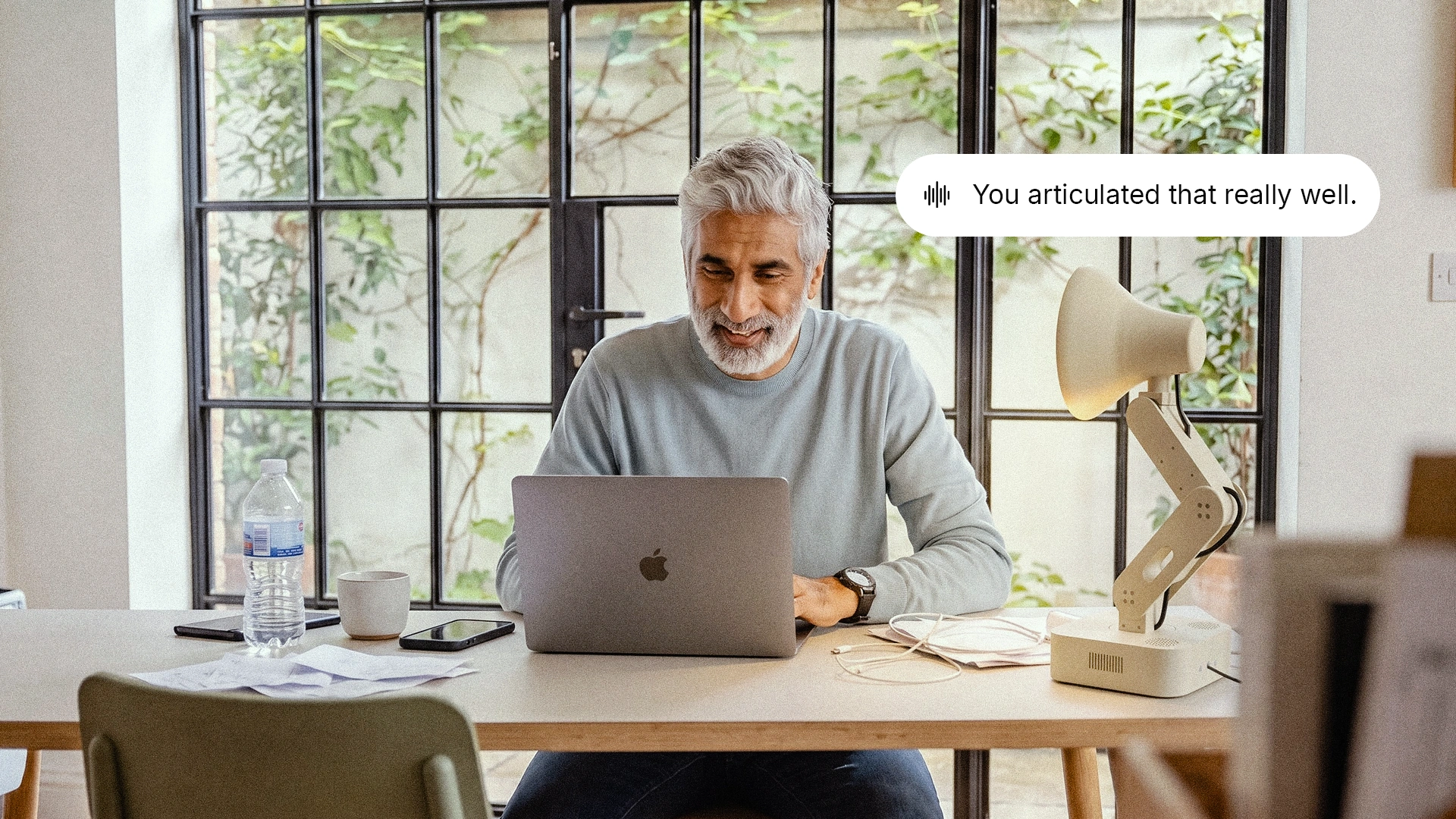 Concept of a person practising at a laptop as Lamp says they articulated that well