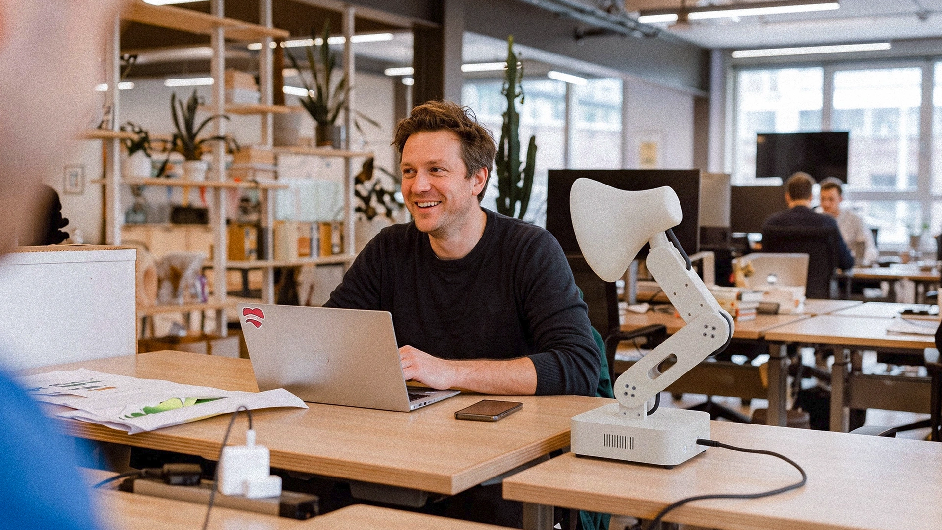 A lab’s agent runs a study with a persona and conversation flow set by the researchers, using Lamp’s physical APIs for voice, gesture, light, and camera. Illustration of a custom connection.