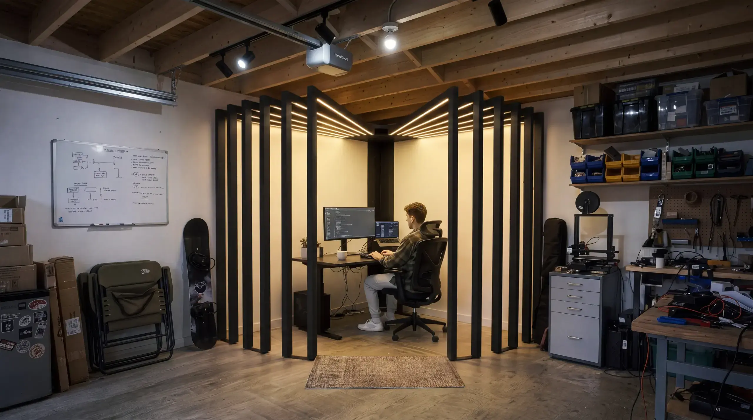 Garage Office Ideas From Corner Desks to Office Pods