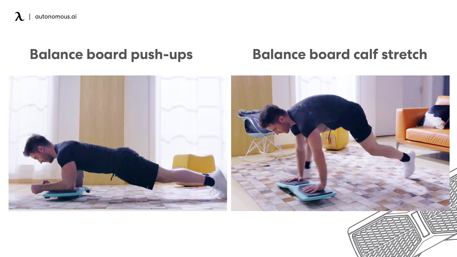 image of balance board push-ups