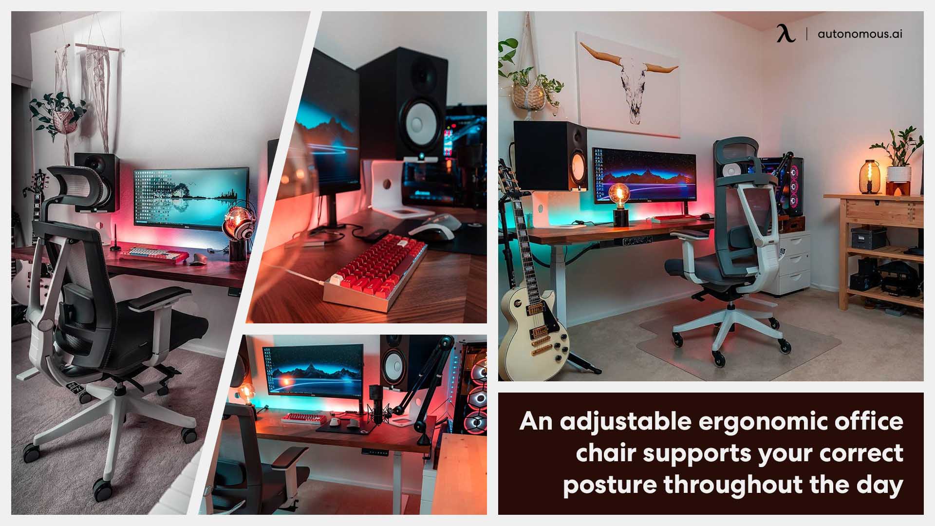 Desk setup with smart chair