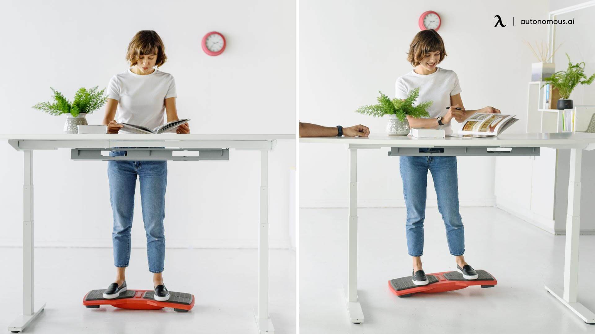 Use standing desk with flow board