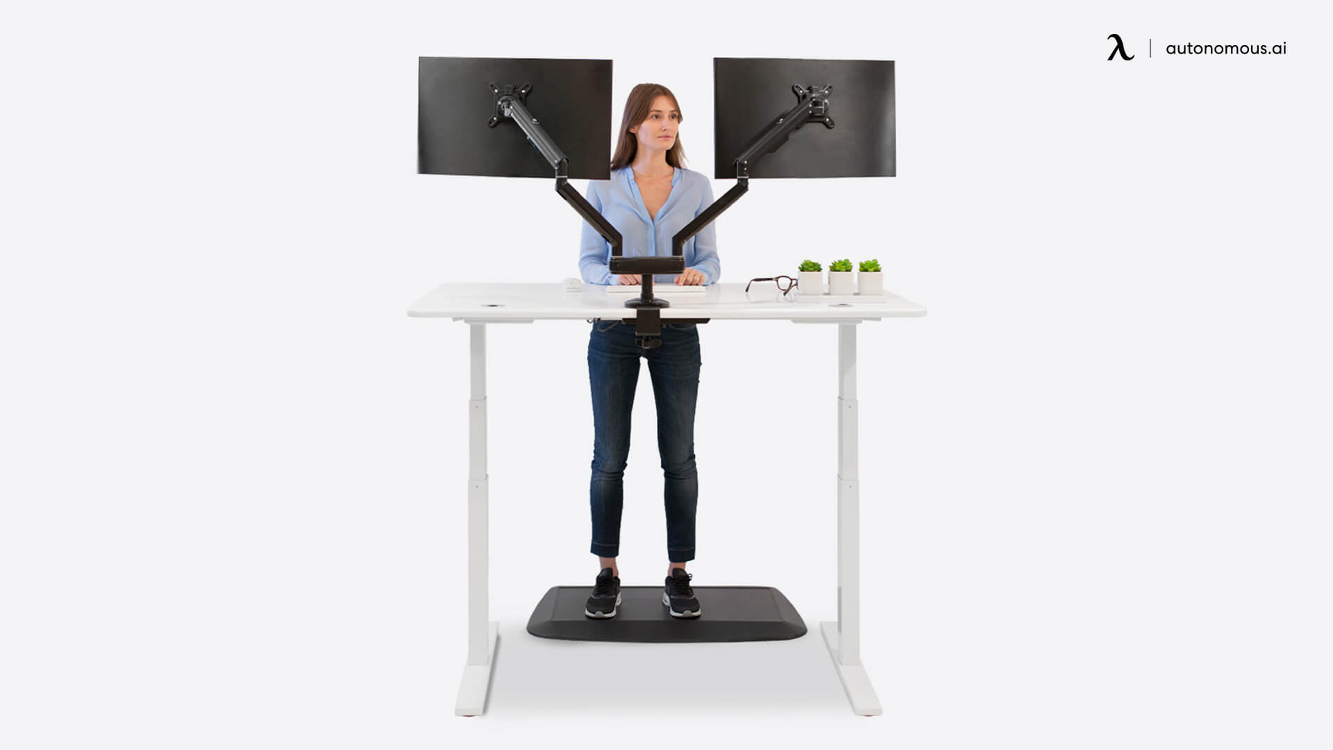 Monitor mount for standing desk accessory