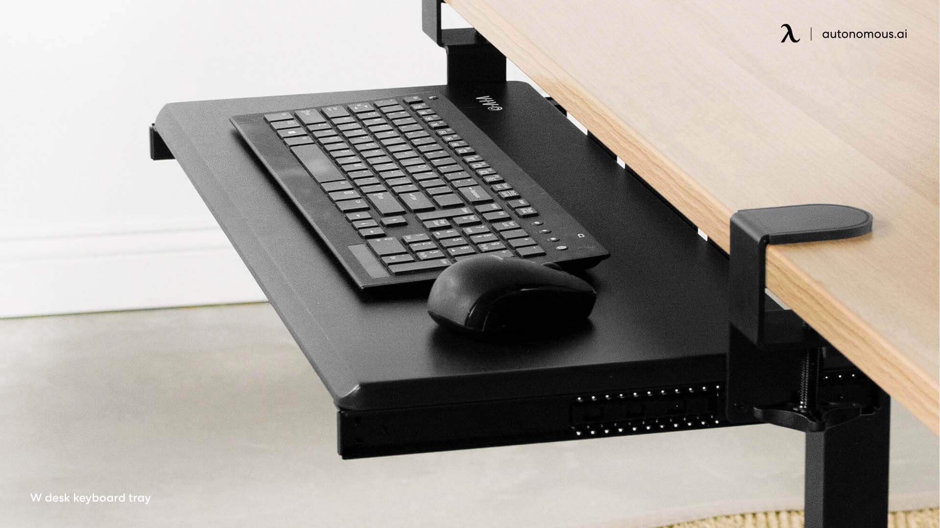 Using under desk mounting keyboard platform