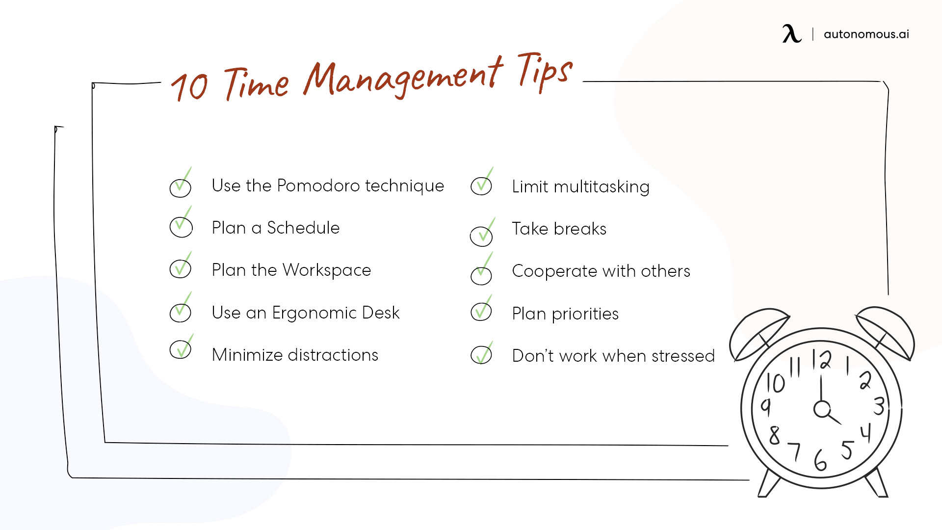 Include time management techniques