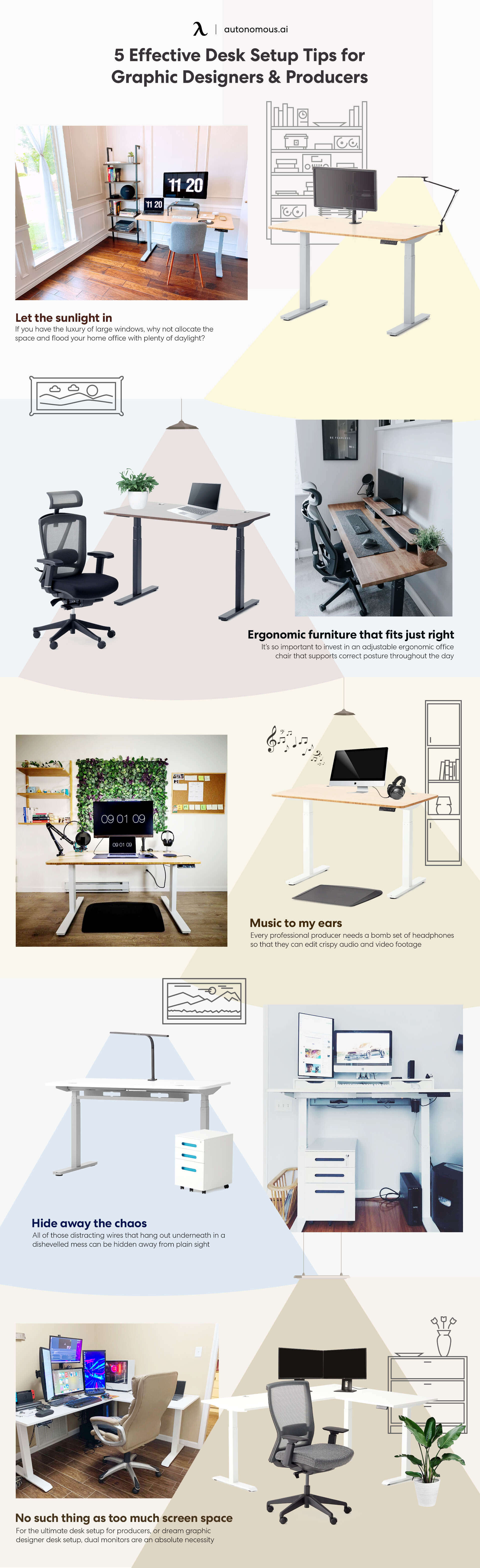 5 Effective Desk Setup Tips for Graphic Designers & Producers