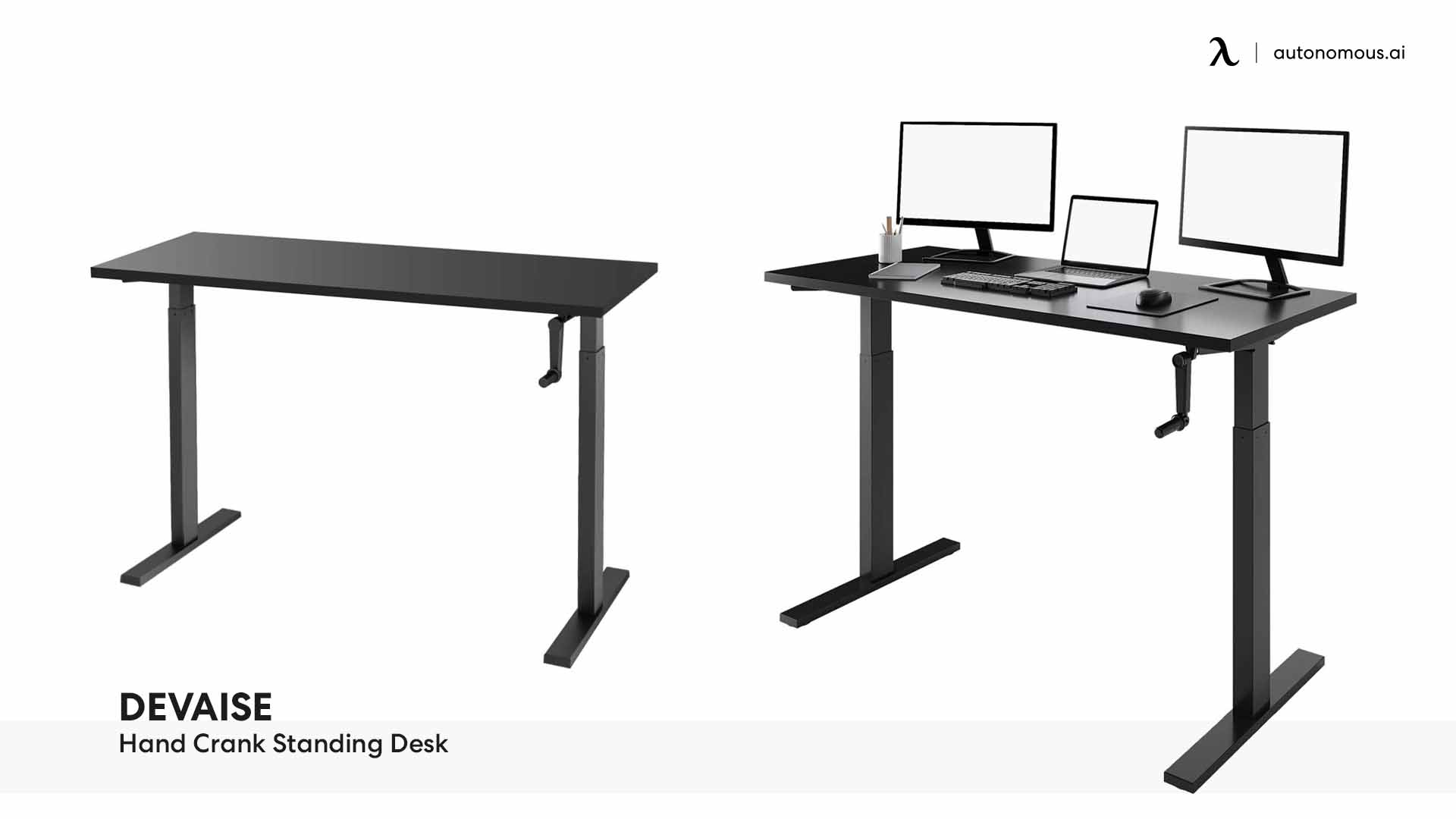 DEVAISE Hand Crank Manual Standing Desk