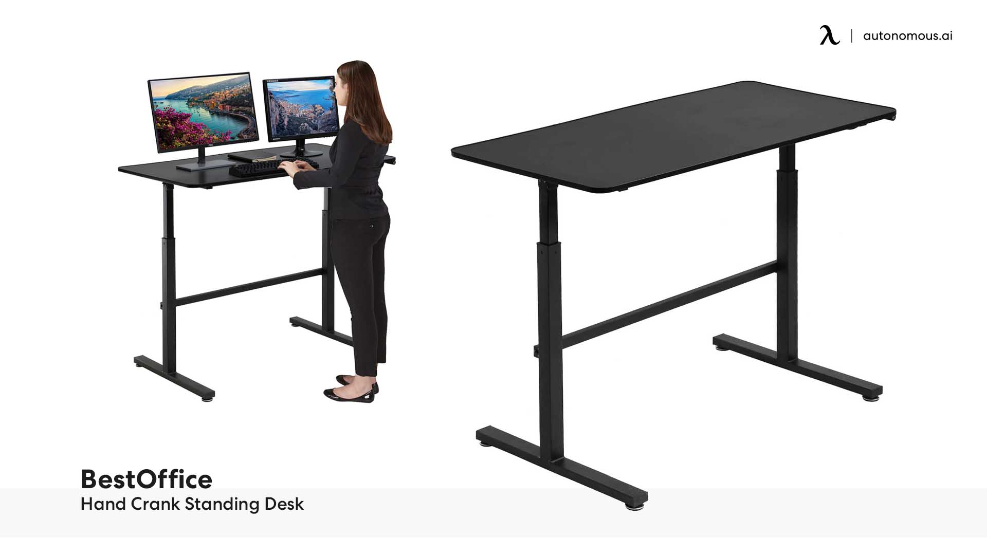 BestOffice Hand Crank Standing Desk