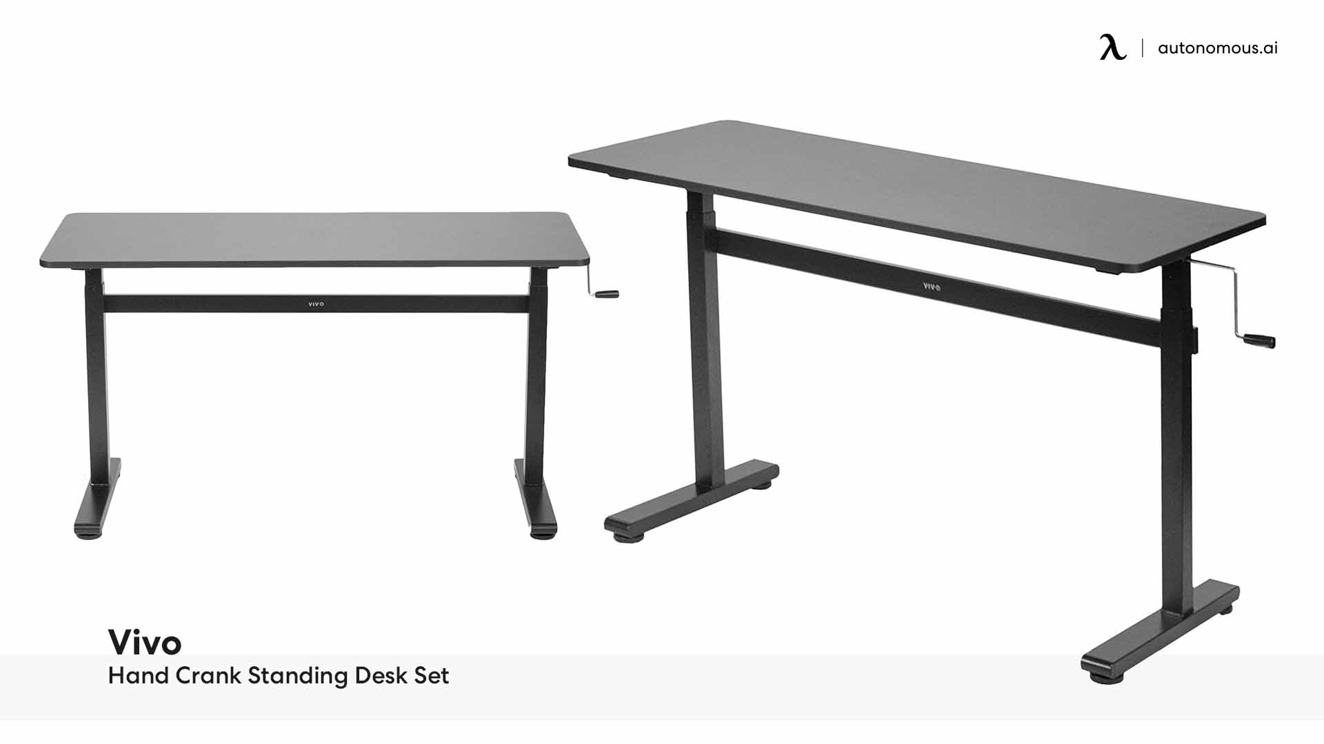 Vivo Hand Crank Manual Standing Desk Set