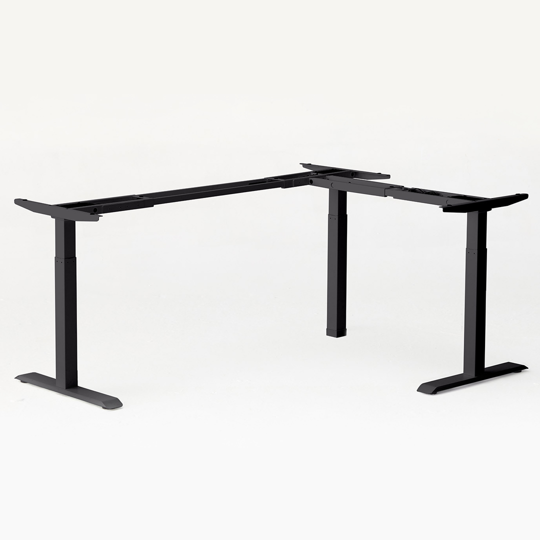 L-Shaped SmartDesk DIY Kit. Black Frame