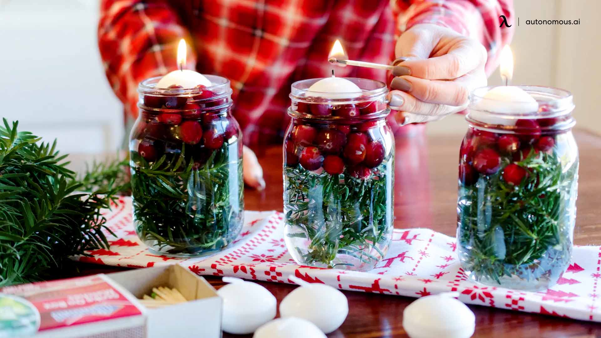 Lined Candle Jars