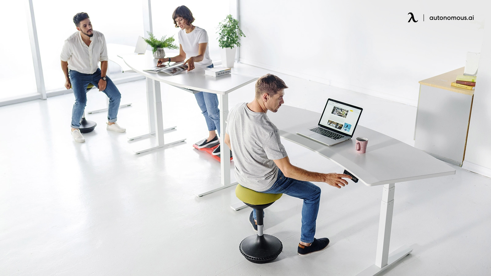 leaning chair for standing desk Encouraged Movement