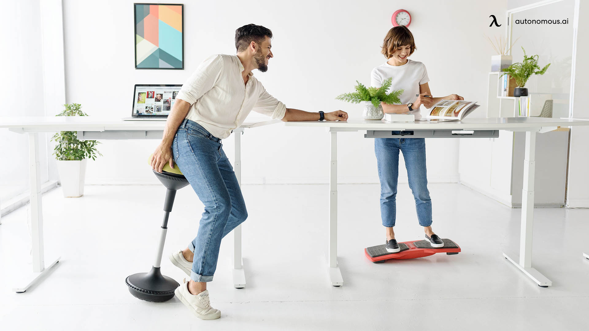 Move while using a standing desk