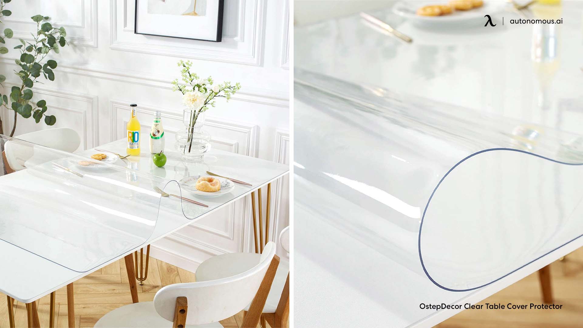 Clear glass desk cover