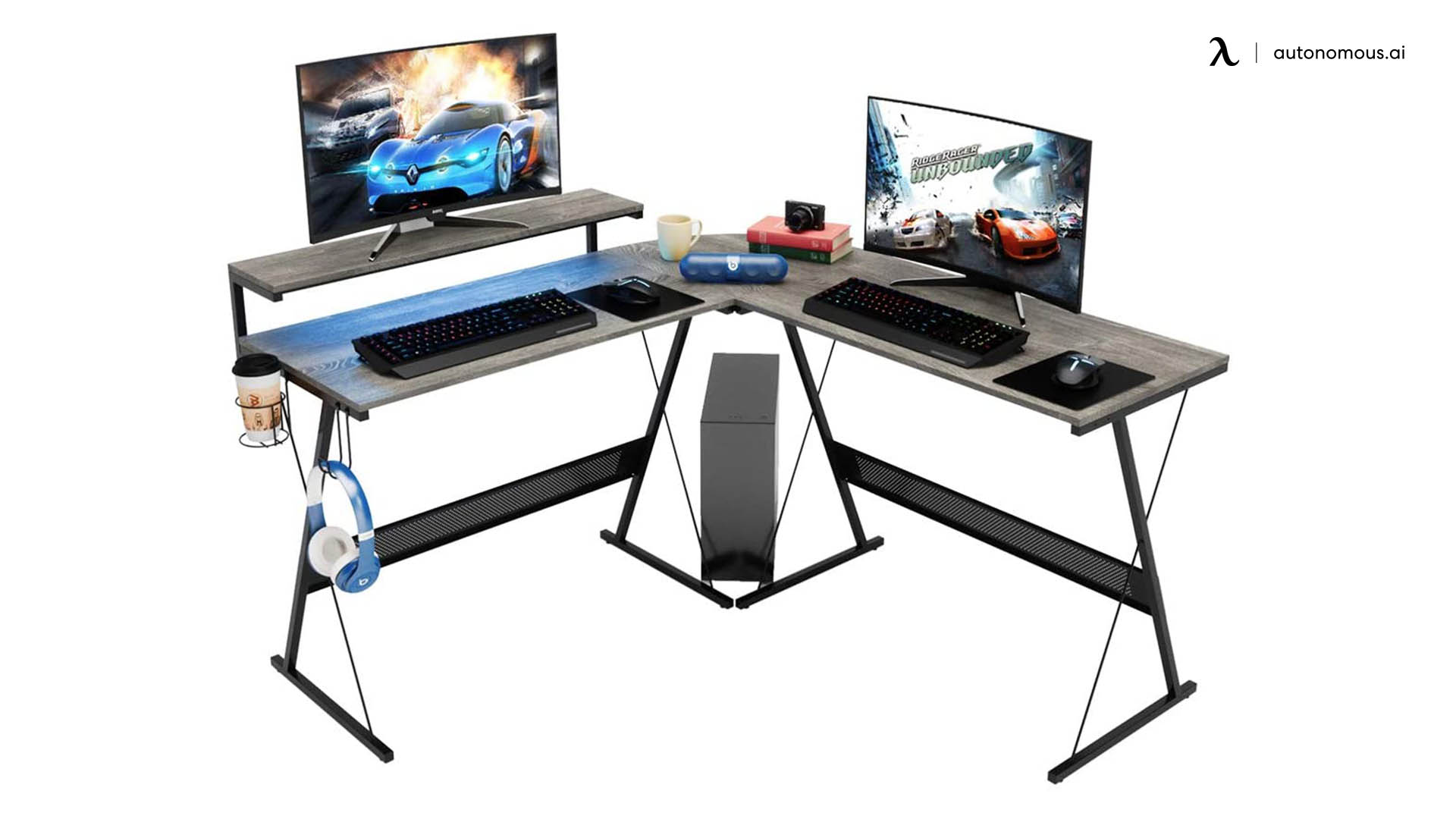 Bestier L-Shaped Gaming Computer Desk