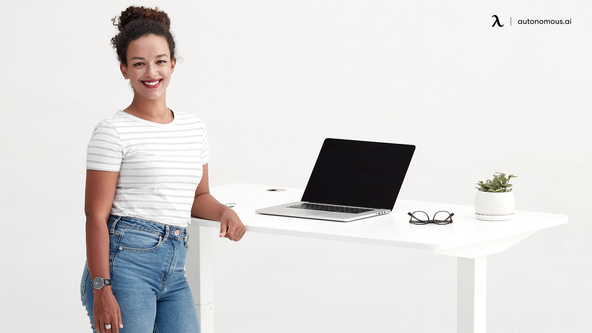 white standing desk