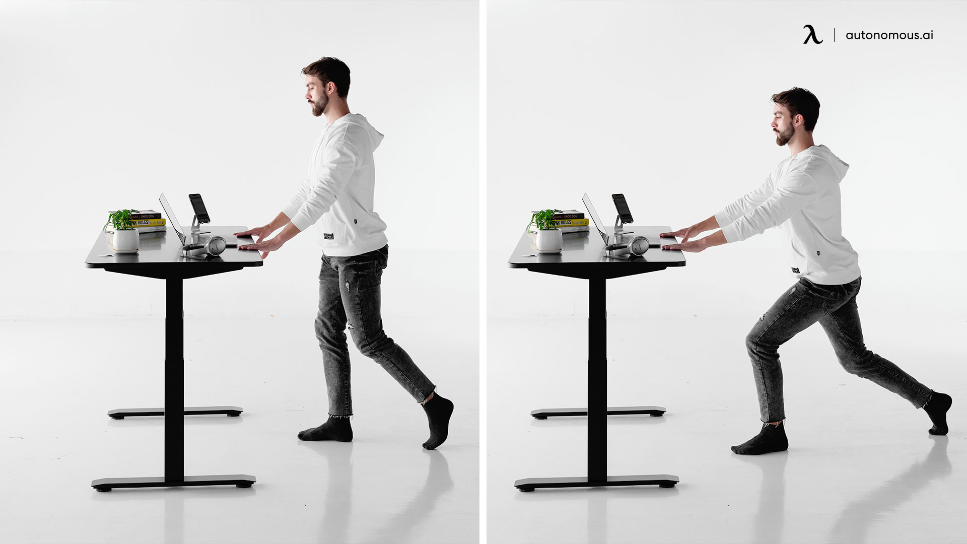 Side Lunges at a Standing Desk