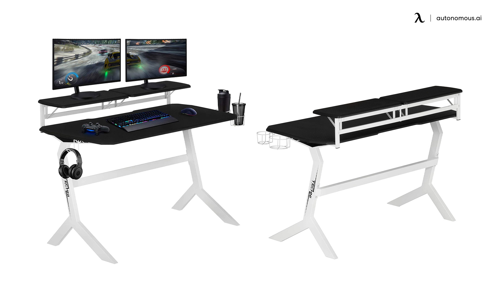 Techni Sport White Gaming Desk
