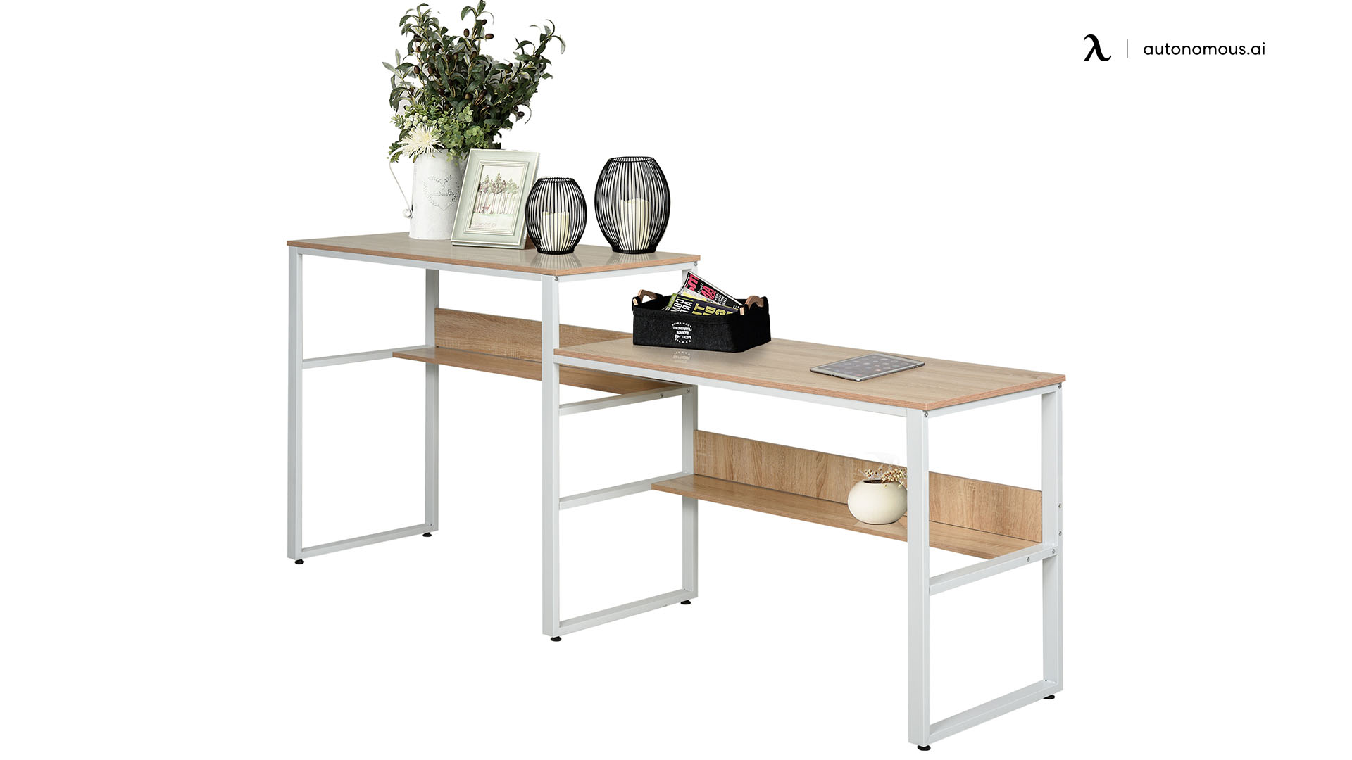 HomCom Industrial Double-Sided Desk