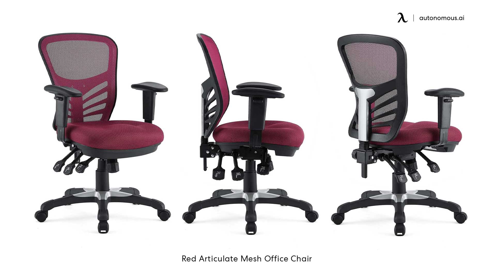 Red Articulate Mesh Office Chair
