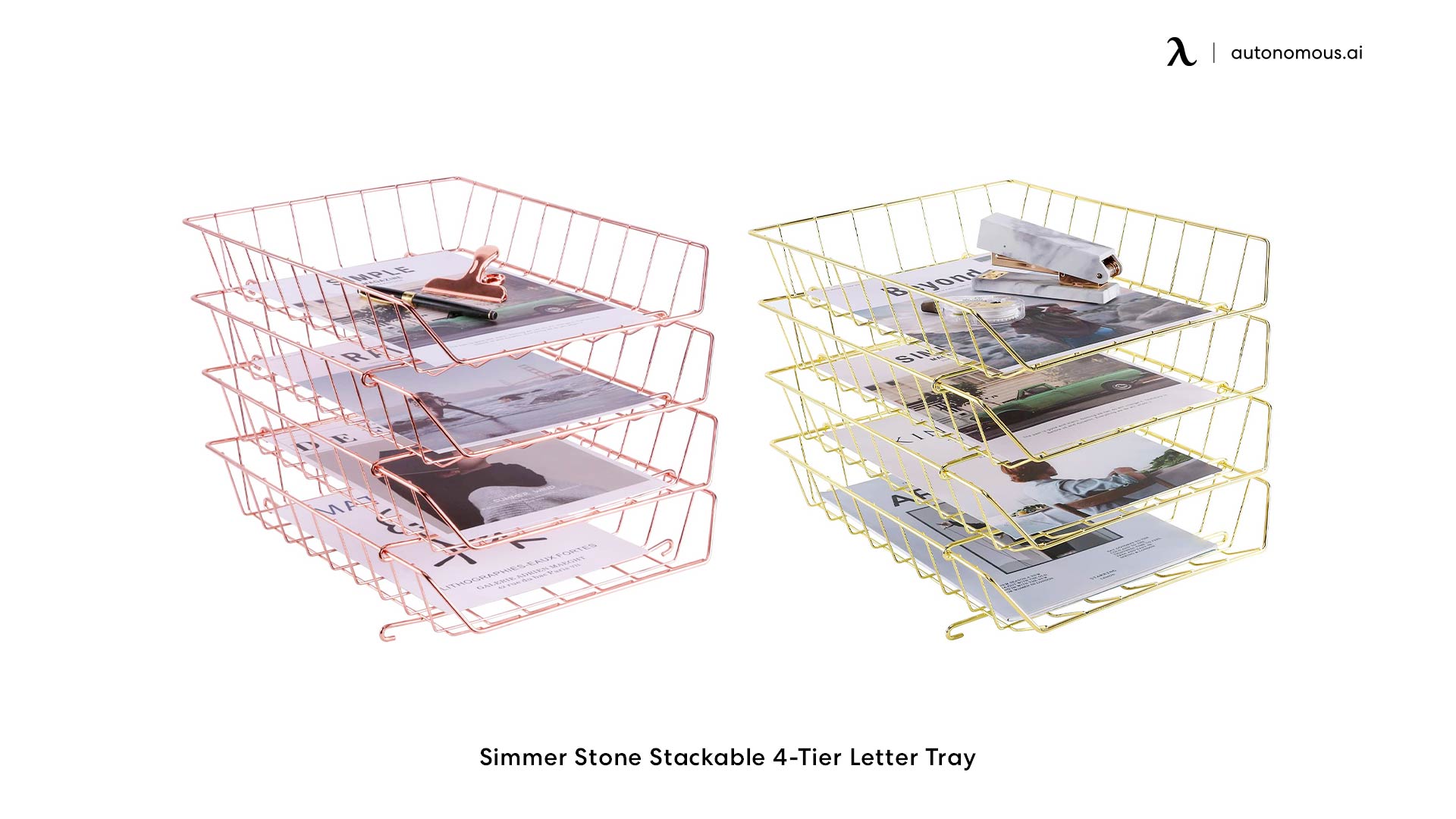 Simmer Stone Stackable 4-Tier Letter Tray