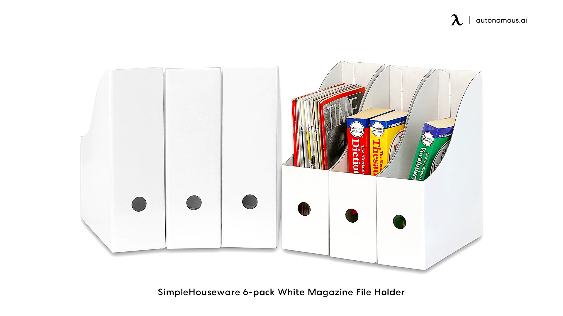 SimpleHouseware 6-pack White Magazine File Holder