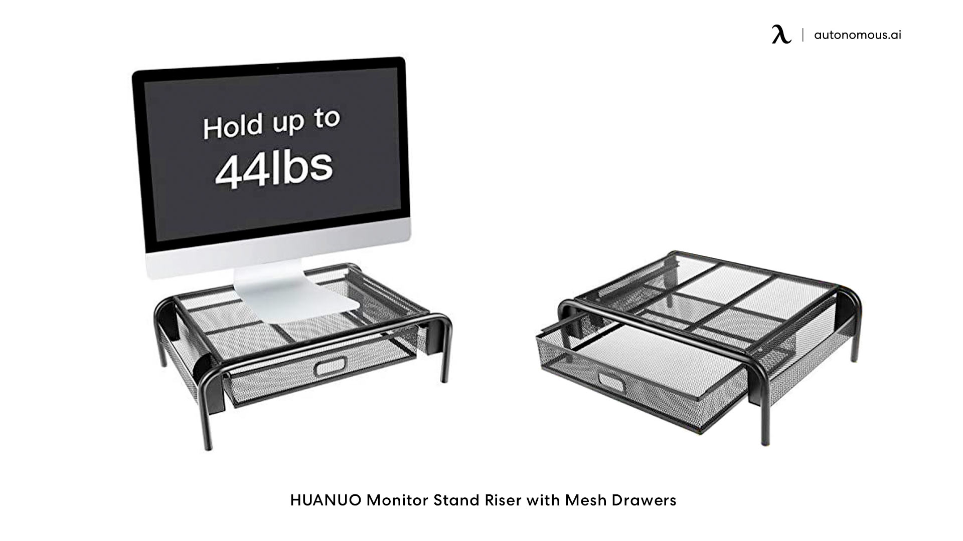 HUANUO Monitor Stand Riser with Mesh Drawers