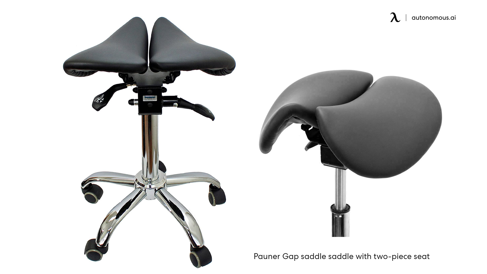 Split Saddle Stool, Twin Seat Saddle Stool, Comfortable Seat Cushion