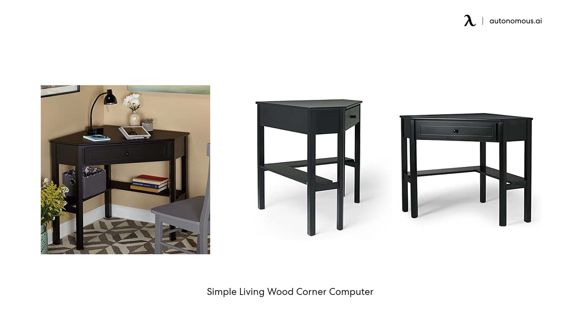 Simple Living Wood Corner Computer