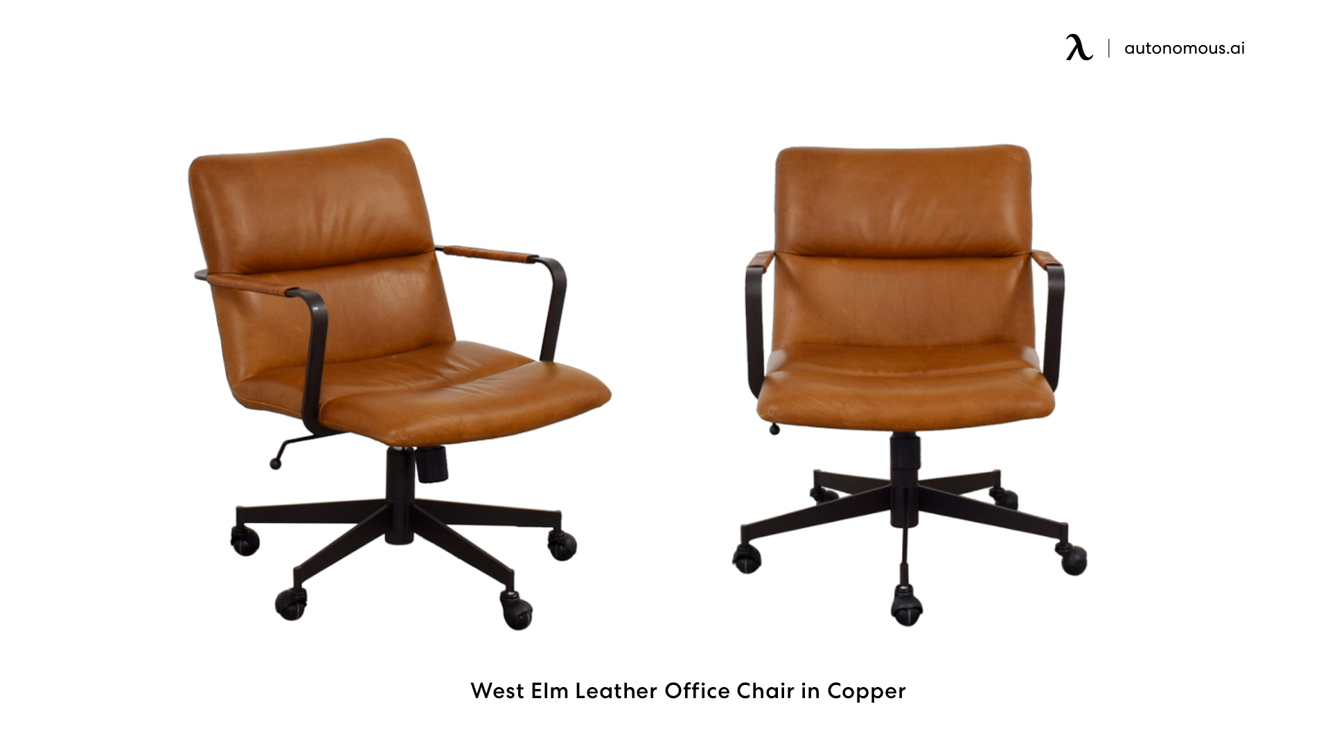 West Elm Leather Office Chair in Copper