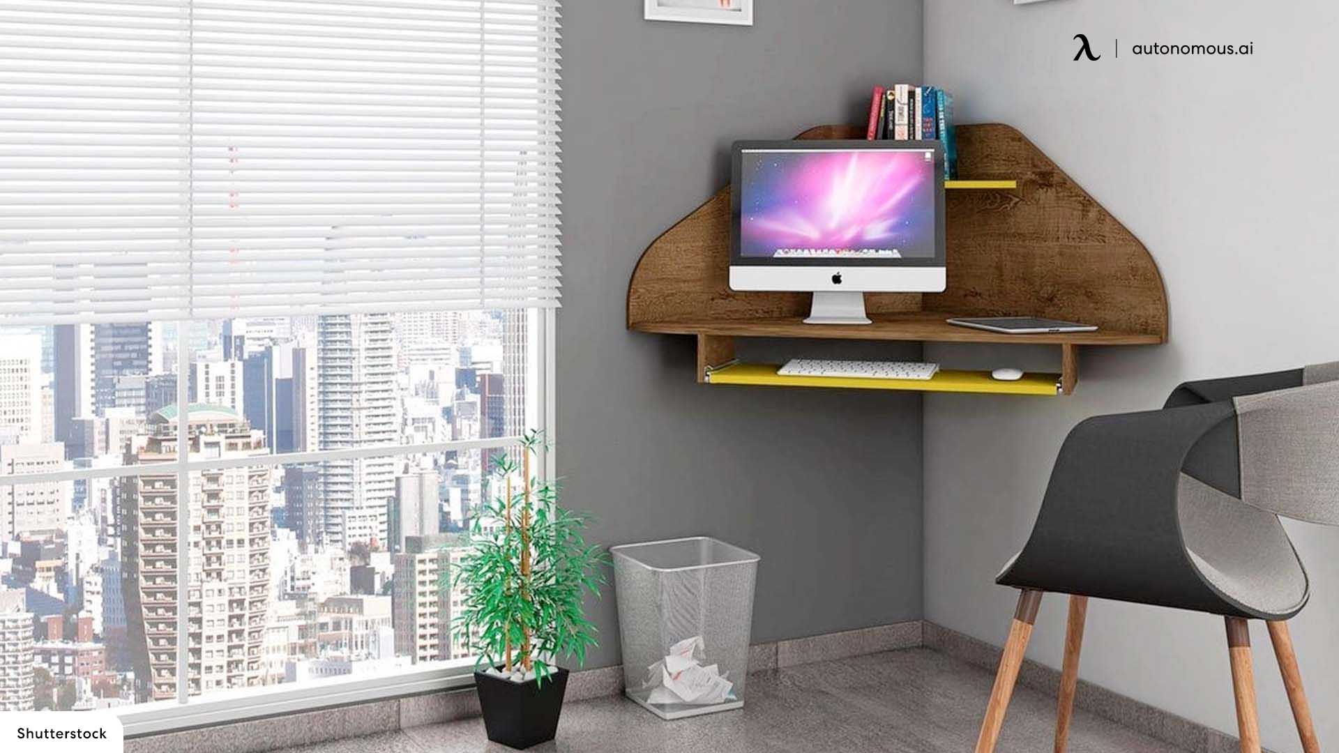 floating functional corner desk
