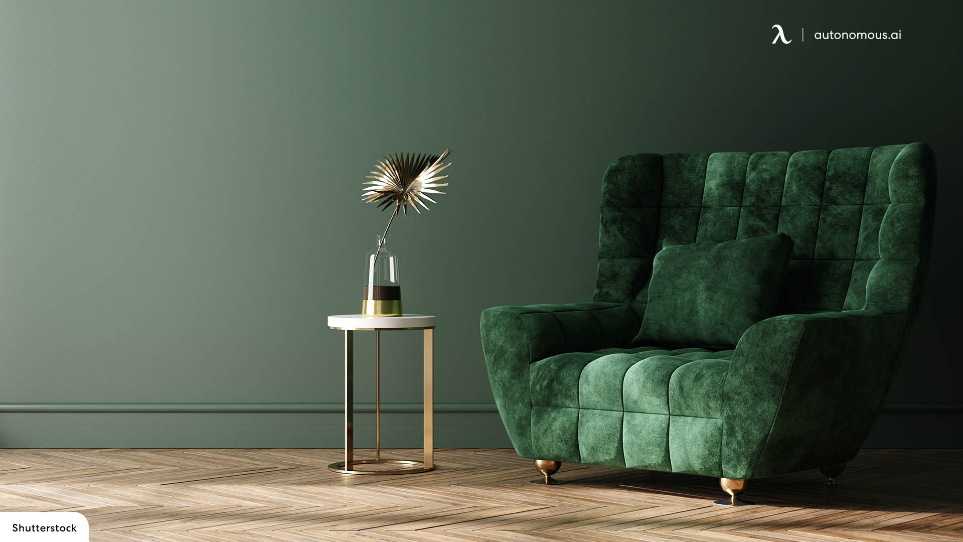 Bring in a green sofa in dark green home office