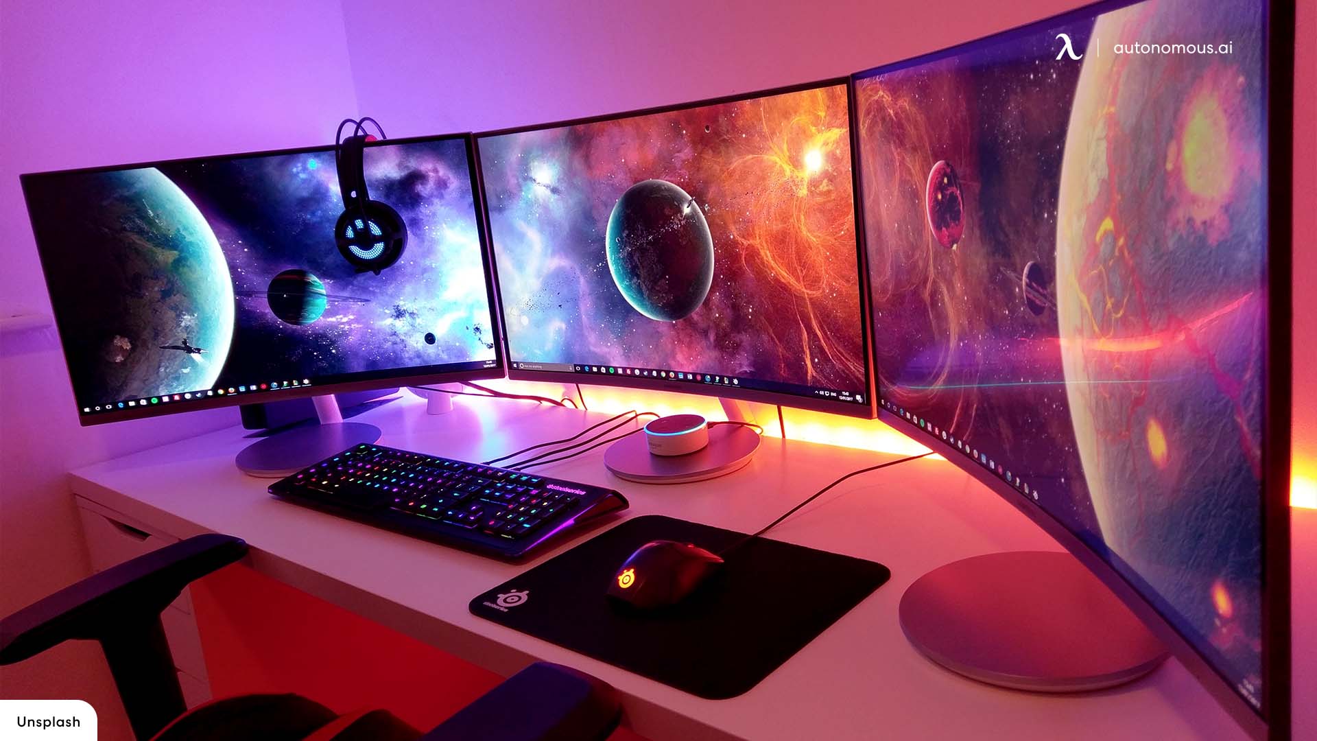 Pink Gaming Aesthetic Desk Setup