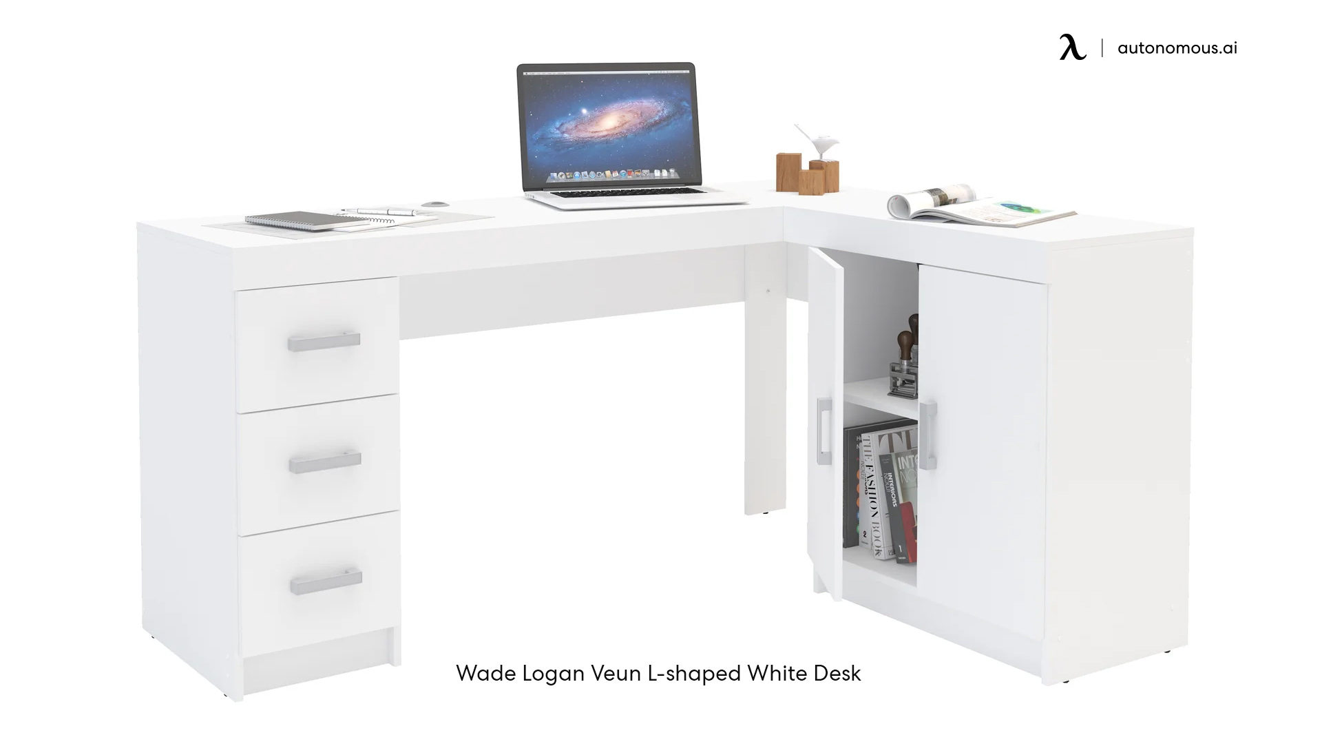 wade logan white executive desk