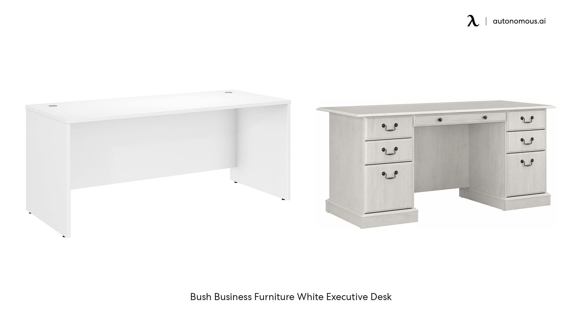 Bush Business white executive desk