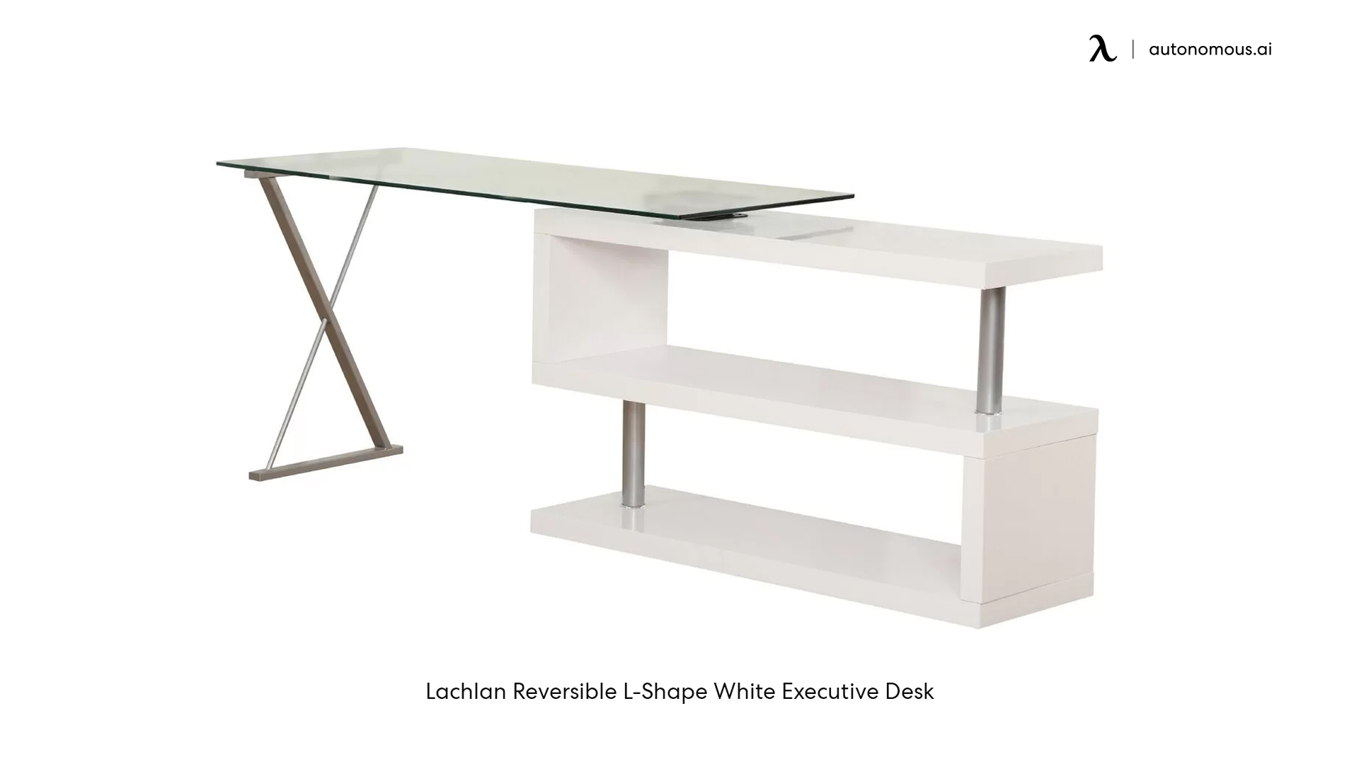 Lachlan Reversible white executive desk