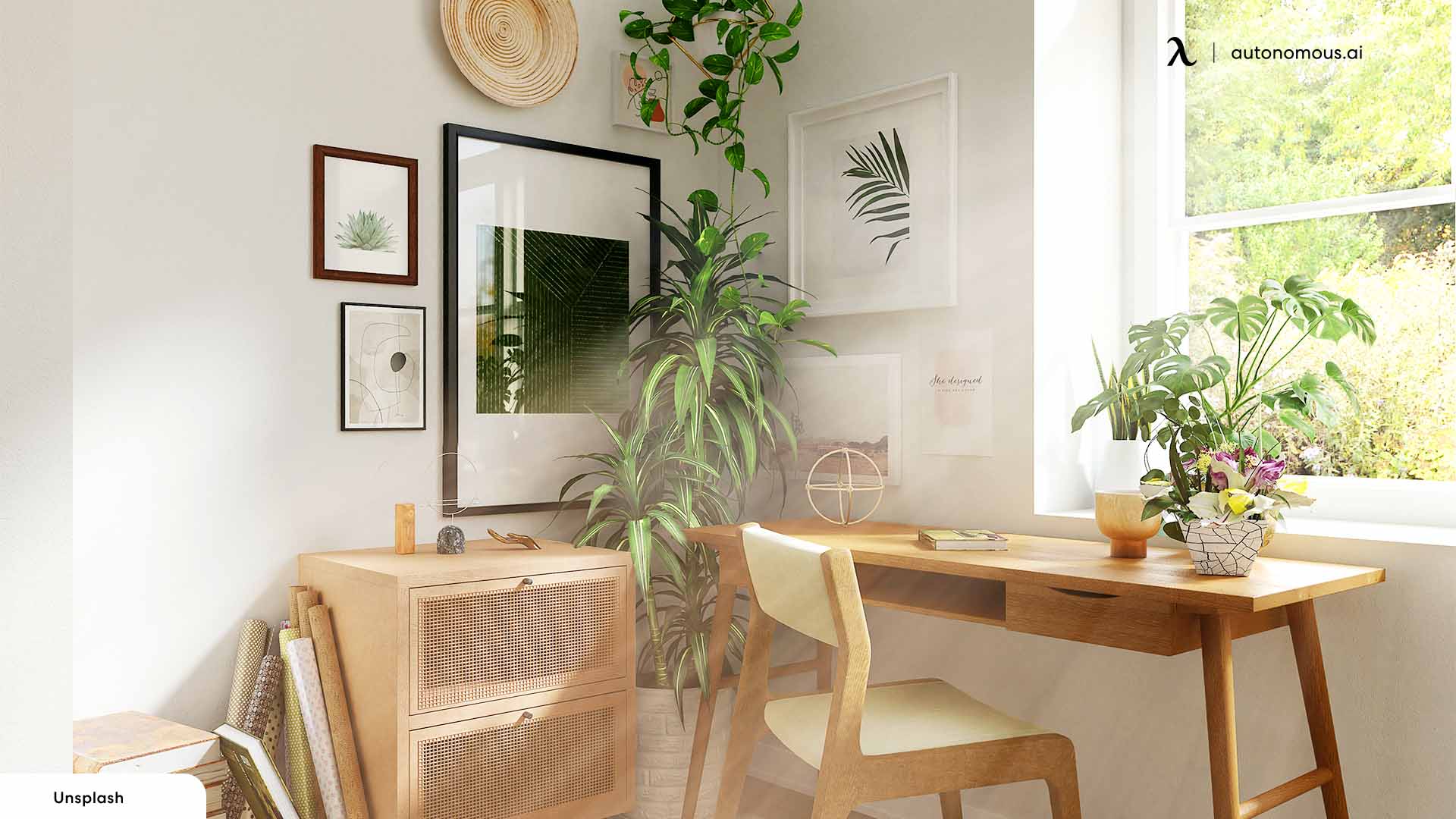 Tiny Plants Home Office Organization
