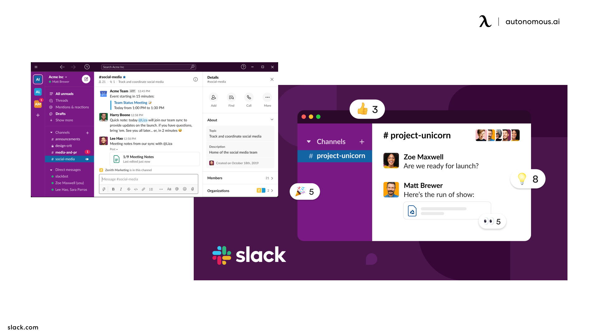Slack productivity management tool