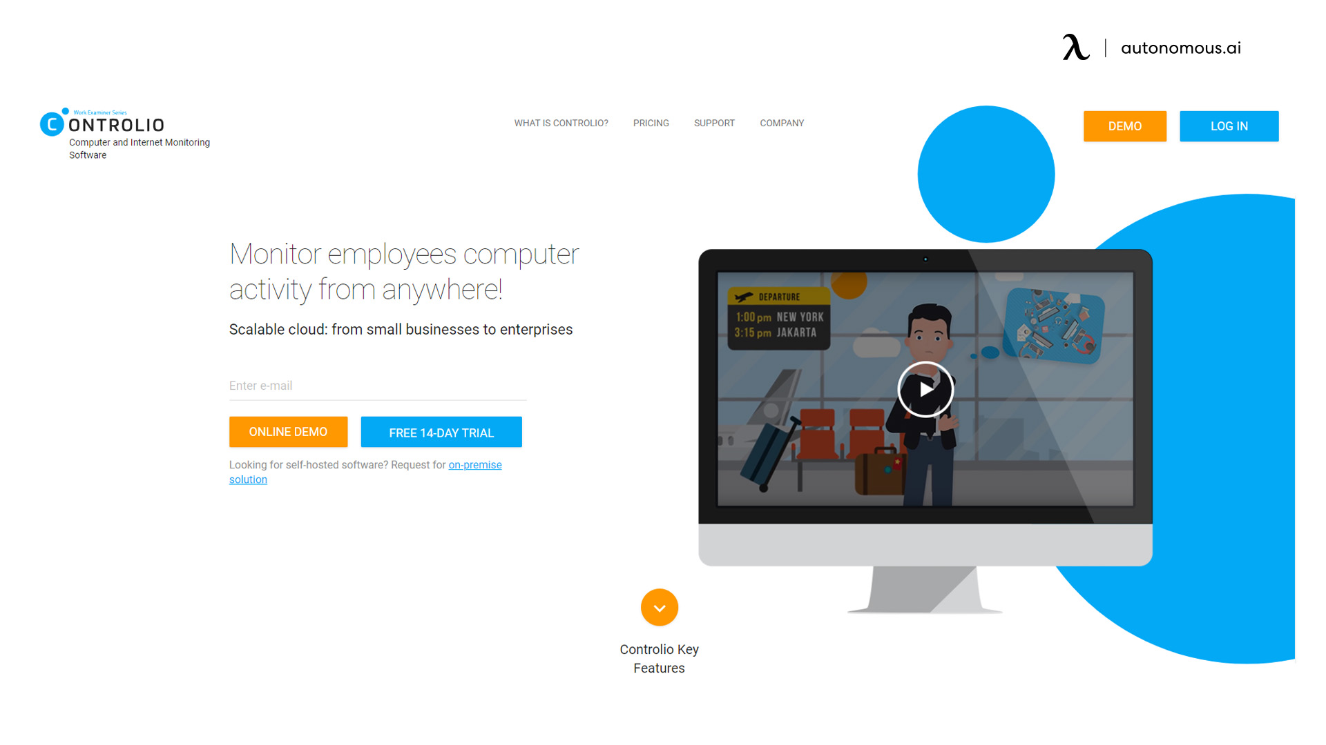 Controlio is a cloud service and an excellent employee productivity tracking tool.